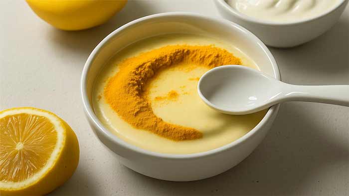 ماسک با ماست، زردچوبه و لیمو